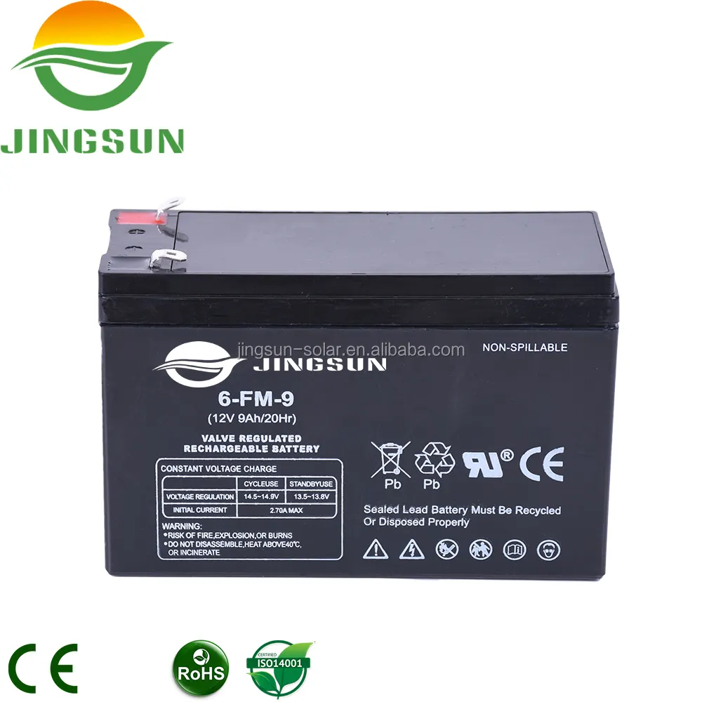 Jingsun高品質ソーラーバッテリー鉛酸ゲル12v 9ahストレージバッテリーexideバッテリー価格
