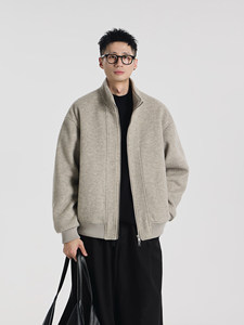 <span class=keywords><strong>Giacca</strong></span> Corta da <span class=keywords><strong>Uomo</strong></span> <span class=keywords><strong>in</strong></span> Misto Lana <span class=keywords><strong>Tweed</strong></span> - Vestibilità Comoda con Colletto Rialzato, Cappotto alla Moda - Product Image 5