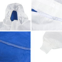 Combinaison jetable bon marché non tissée microporeuse PP + PE film type5/6 PPE robes microporeuses combinaisons jetables antistatiques