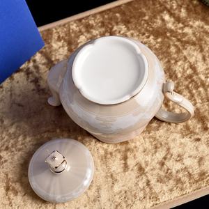 Juego de Tetera y Cafetera de Porcelana Europea con Diseño de Trazos, Color Personalizable, Ecológico y Portátil, Tetera de Cerámica para el Té de la Tarde - Product Image 3