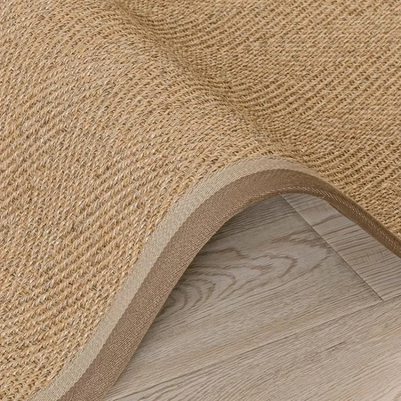 황마 수제 짠 도어 매트 천연 꼰 표면 메이트 지역 러그 라운드 황마 러그 카펫