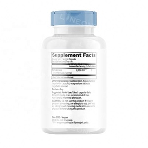 Cápsulas de Nattokinasa con Extracto de Natto de Marca Privada OEM, 8000 Fu, 10000 Fu, Serrapeptase, Bromelina, Enzima - Product Image 2