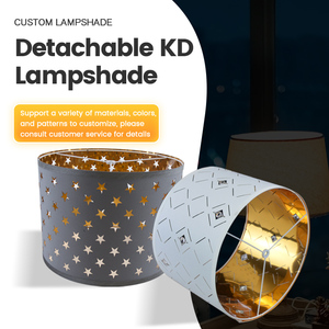 Tc Cloth Golden <strong>Pvc</strong> Material Table <strong>Lamp</strong> Chandelier <strong>Floor</strong> <strong>Lamp</strong> Accessories Conical Hollow Crystal Lampshade - Product Image 4