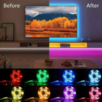Bande Lumineuse LED 12V 2835 SMD RGB, Ruban LED avec Télécommande IR 24 Touches et Adaptateur, Lumières LED Flexibles pour Rétroéclairage TV