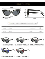 Lunettes de soleil de luxe tendance strass bling lunettes de soleil bon marché lunettes de soleil oeil de chat lunettes de soleil femmes