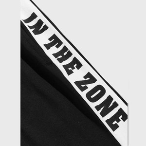 Hombres Colorblock Letter Top & Drawstring Waist Shorts Set Venta al por mayor Moq Will Be 80sets One Color - Product Image 5