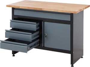 Établi de garage <span class=keywords><strong>Tiroir</strong></span> Cabinet Rangement Poste de travail 842H X 1200W X 600D mm 4x <span class=keywords><strong>Tiroir</strong></span> 1 Porte Verrouillage à clé réglable - Product Image 3