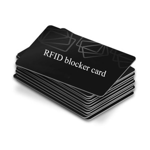 Carte de blocage anti-vol RFID et NFC avec impressions Protecteur de carte vierge noir imprimé personnalisé - Product Image 1