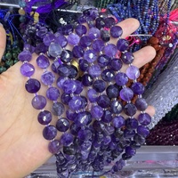 Perles en pierre naturelle œil de tigre facettées en gros, forme pièce de monnaie 10*5mm, en vrac pour la fabrication de bijoux DIY