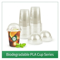 Gobelets à café jetables biodégradables écologiques en PLA transparent haute clarté pour boissons froides, vente en gros personnalisée, différentes tailles
