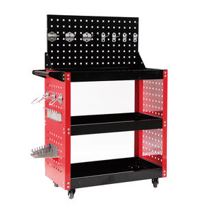 Carrito de Herramientas Móvil de Tres Niveles con Panel Trasero y Ganchos Especiales - Product Image 4