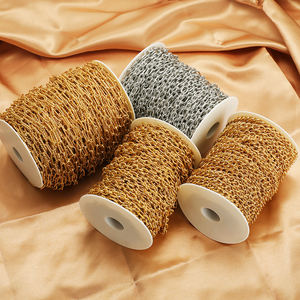 Hochwertiger Edelstahl 18 Karat vergoldet Chunky Chains Link Cross Chains für Halskette Armband Schmuck herstellung - Product Image 1