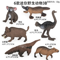 yxs Ensemble de figurines d'animaux miniatures de simulation cognitive pour enfants : Autruche, ornithorynces, capybara, marmotte, sanglier