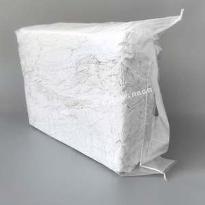 Trapos de tela de algodón blancos sin pelusa para uso industrial, bolsa de trapos blancos para limpieza - Product Image 1