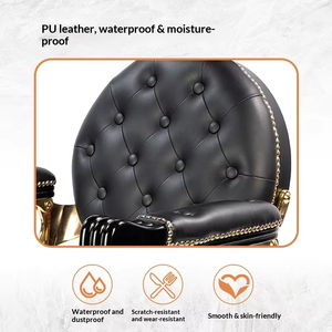 Fauteuil de Barbier Hydraulique Inclinable Noir Rétro Moderne, Mobilier de Salon Classique et Antique, Équipement de Salon de Coiffure - Product Image 5