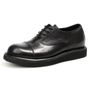 Chaussures en cuir décontractées pour hommes, bout rond, semelle épaisse, plateforme, noir, marron foncé, tendance mode, jeunesse, 38 39 40 41 42 43 44 - Product Image 1