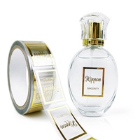 Étiquette personnalisée en vinyle PVC adhésif, résistante à l'huile, avec feuille d'or, pour flacon de parfum, emballage d'huiles essentielles, en rouleau