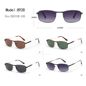 Gafas de Sol Rectangulares Unisex, Montura Metálica, Lentes Marrones, Protección UV400, Uso en Exteriores, Adultos - Product Image 3