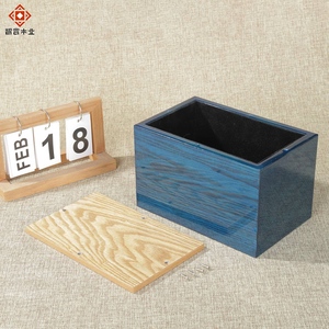 โกศไม้แอช MDF ลายไฮไลท์สีน้ำเงิน ฐานถอดออกได้ โกศสำหรับเผาศพ ปรับแต่งได้ตามต้องการ - Product Image 3