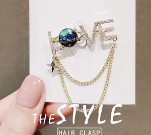 2023年流行の愛タッセルピン襟ブローチ女性用ライト防止合金バックルカーディガンスーツアクセサリーマジックスタークリスタルパール - Product Image 2