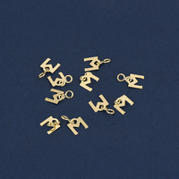 Breloques initiales en or 18k, lettre M, Au750, accessoires de fabrication de bijoux, bricolage, Bracelet, collier, pendentif, fabrication de bijoux