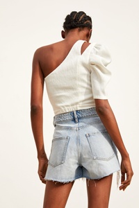 Déchiré taille haute <span class=keywords><strong>short</strong></span> en <span class=keywords><strong>jean</strong></span> en détresse femmes mode jeans courts - Product Image 5