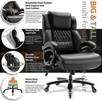 Accoudoir inclinable marron à dossier haut de luxe de la meilleure qualité Chaise de patron de bureau pivotante Grande et haute Chaise de bureau pour plus de confort