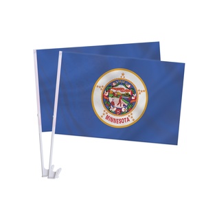 Custom Logo Minnesota Car Window Flag 12x18 Inch Double Sided Polyester North Star State Auto <b>Banner</b> with Clip Bracket Sports - Product Image 1