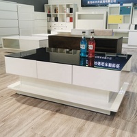 Table Basse Scandinave Moderne Noire et Blanche, Luxe et Design en Verre Trempé