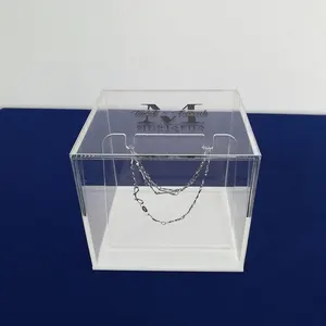 Square Acrylic Necklace Display Case Clear Acrylic Lucite Jewelry Display Box Perspex Clear Acrylic Lucite Jewelry Display Box