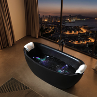 Baignoire autoportante en acrylique blanc moderne Baignoire de massage de salle de bains au design de plain-pied