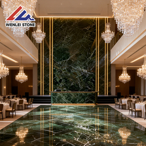 Wenlei Luxury Green Net Vein Marble Slab Polished <strong>Dark</strong> Green Marble for Background Wall Custom Processing for Global Projects - Product Image 6