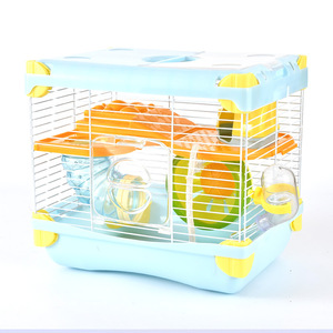 Cage à hamster à trois étages, structure en fil d'acier rectangulaire, facile à assembler, habitat intérieur pour petits animaux de compagnie - Product Image 2