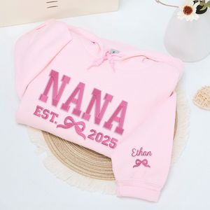Sudadera con lazo Gigi o Sudadera con capucha bordada personalizada regalo del Día de la madre <span class=keywords><strong>para</strong></span> la abuela mamá - Product Image 3