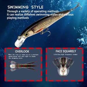 10cm/12.7g di esca artificiale galleggiante di pesciolini per la pesca della spigola di carpe e trote in barca oceanica per i corsi d'acqua del fiume e del lago - Product Image 4