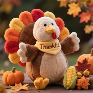 <span class=keywords><strong>Peluche</strong></span> personalizzato della mascotte del tacchino del ringraziamento con pettorina riconoscente regalo di <span class=keywords><strong>peluche</strong></span> personalizzato per le vacanze OEM ODM - Product Image 3