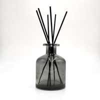Bouteille diffuseur à roseaux en verre dépoli transparent de 100 ml, 150 ml, 200 ml, vide, pour huiles aromatiques, avec bouchon, logo personnalisé, décoration d'intérieur - Vente en gros
