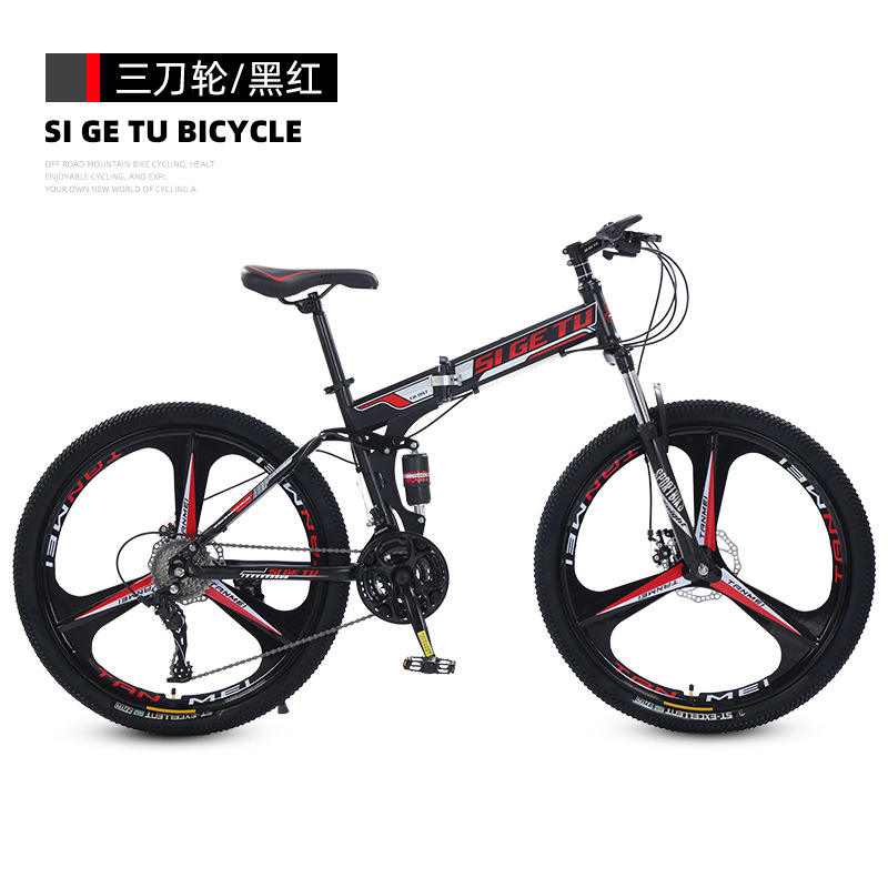 Roue à trois couteaux noire et rouge