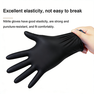 Guantes <span class=keywords><strong>de</strong></span> Nitrilo Negros Desechables, Sin Polvo, Sin Látex, Impermeables, Resistentes, para Servicio <span class=keywords><strong>de</strong></span> Alimentos, Limpieza <span class=keywords><strong>Automotriz</strong></span>, OEM - Product Image 4