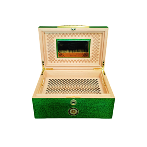 Luxury Cigar Humidor Box Italy Design Cigar Humidor Cedar Wooden Classic Green 100 Cigars Humidor