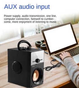 กล่องเสียงแบบพกพา10W RMS,ลำโพงบลูทูธเสียงเบสทำจากไม้แนวเรโทรคุณภาพสูง - Product Image 4