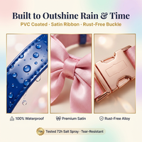Ensemble collier et laisse pour petit chien, design tendance, PVC solide, imperméable, pour chiot, chihuahua, yorkie, laisse de promenade avec nœud en ruban