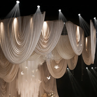 Rideaux de plafond élégants, tissu en polyester doux, décorations suspendues pour mariages, salles de réception, scènes, fêtes d'anniversaire