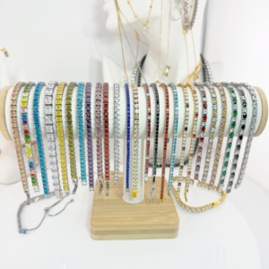 Pulsera y Collar <span class=keywords><strong>de</strong></span> Acero Inoxidable con Baño <span class=keywords><strong>de</strong></span> Oro <span class=keywords><strong>de</strong></span> 14K, Diseño Cubo <span class=keywords><strong>de</strong></span> Tenis y Trébol <span class=keywords><strong>de</strong></span> Cinco <span class=keywords><strong>Hojas</strong></span>, 5mm VVS, Pasa Prueba <span class=keywords><strong>de</strong></span> Diamante, Joyería <span class=keywords><strong>de</strong></span> Oro <span class=keywords><strong>de</strong></span> Moda - Product Image 6
