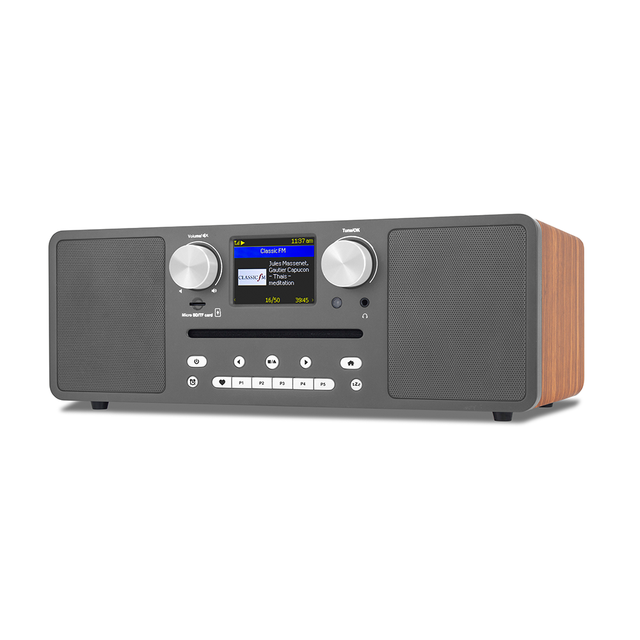 Stereo Internet radio WiFi radio dab home CD player with Remote Control retro wooden digital alarm clocks