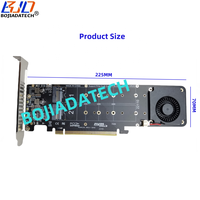 Tarjeta de Expansión PCI-E 4.0 16X a 4 * M.2 Key-M con Ventilador de Refrigeración para SSD NVMe M2 2280, Compatible con Bifurcación PCIe X4X4X4X4
