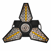 Projecteur LED Rotatif Feuille d'Érable avec Faisceau 4-en-1 40W, 3x60W LED COB RGBW Ambre, Contrôle DMX512 pour DJ, Scène et Spectacles en Boîte de Nuit
