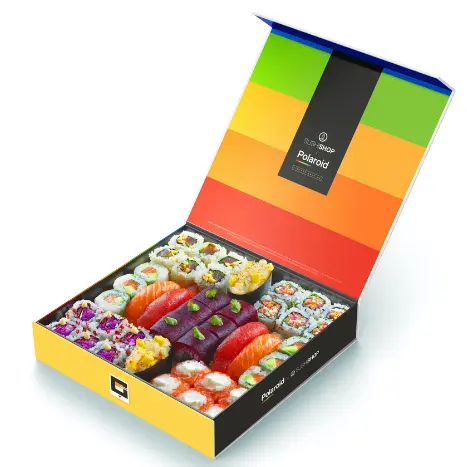 Drucken Sie Logo Luxus verpackung Togo Sushi Papier box mit Magnet