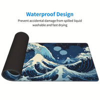 Tapis de souris de jeu personnalisé Anime XXL imprimé, résistant à l'eau, anti-rayures, avec bord de fixation précis en caoutchouc antidérapant, plus confortable