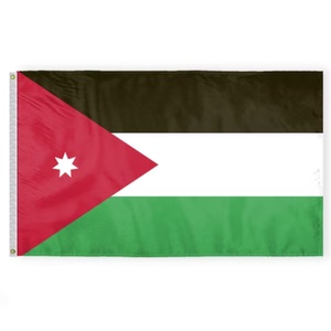 Drapeau de la Jordanie 3x5 pieds 100D, bannière avec 2 œillets métalliques, résistant à la décoloration, couleurs vives, drapeau 3x5 pieds, vente en gros personnalisée - Product Image 1